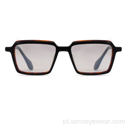 Óculos de sol polarizados de acetato de chanfro para homens